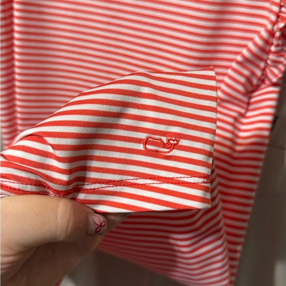 Vineyard Vines Girl’s Striped Pink/Red Flutter Sleeve Dress - Picture 4 of 6